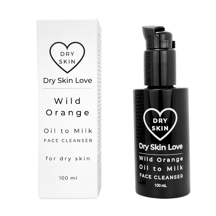 The Packaging of Dry Skin Love Wild Orange Oil to Milk Cleanser