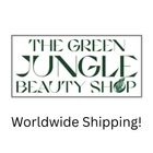 Logo of The Green Jungle Beauty Shop with text 'Worldwide Shipping!' on a white background